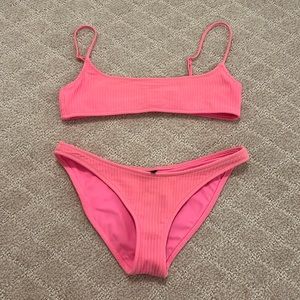 Pink Top and Bottom Triangl Bikini